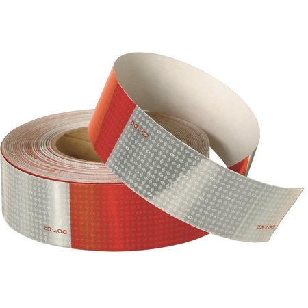 REFLEXITE REFLEXITE Red/White DOT Reflective Tape, 2"W x 150'L 3KLH5